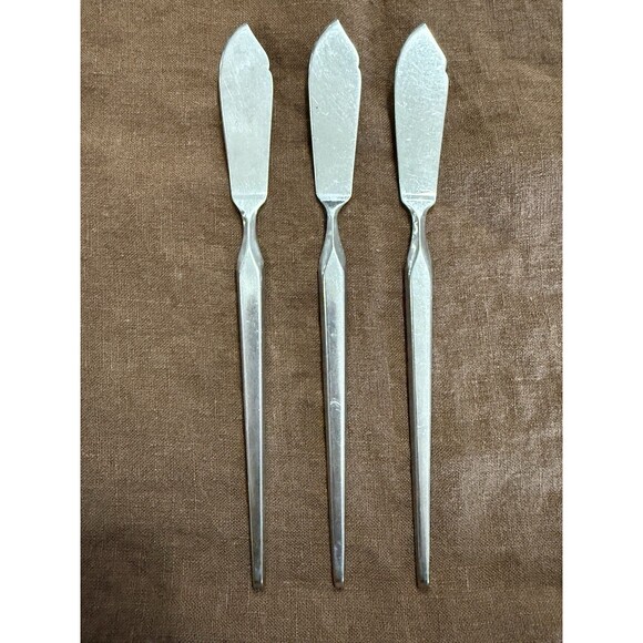 Vtg SRI Ravenna STANLEY ROBERTS Japan Stainless Flatware Butter Knives (3) MCM - Picture 1 of 6